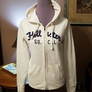 Hollister cream hoodie L